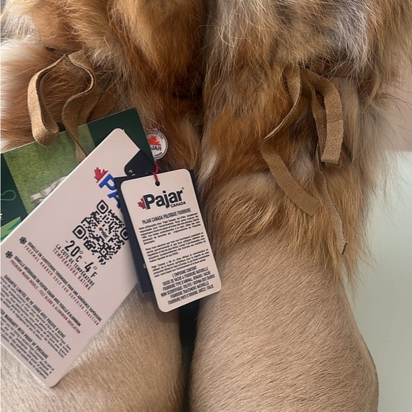 Pajar Tan Faux Fur Trim Lace-Up Ankle Boots - Picture 4 of 7